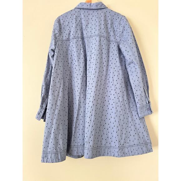 NEW NWT ASOS Design Broderie Eyelet Trapeze Mini Shirtdress Light Blue Sz 6 - Picture 5 of 5